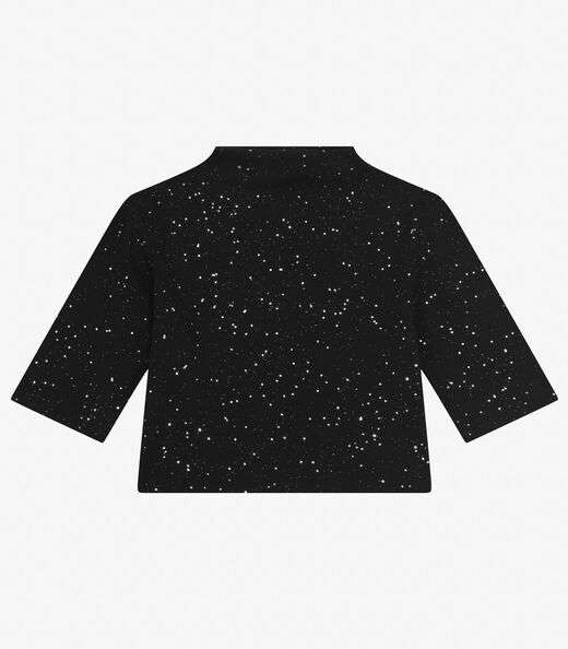 Blusa Juvenil Feminina Manga Curta em Ribana Minty Preto