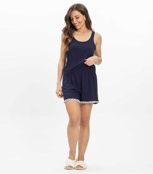 Pijama Regata Feminino Regata Infinita Cor Azul