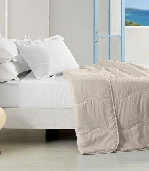 Edredom Verano Solteiro Toque Acetinado Altenburg Bege