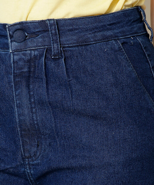 Short Cintura Alta Feminino Bolsos Ecxo Jeans