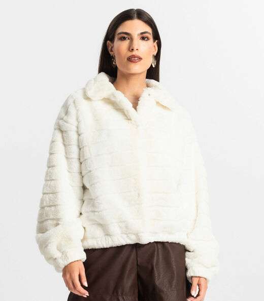 Casaco de Pelo Feminino Endless Bege