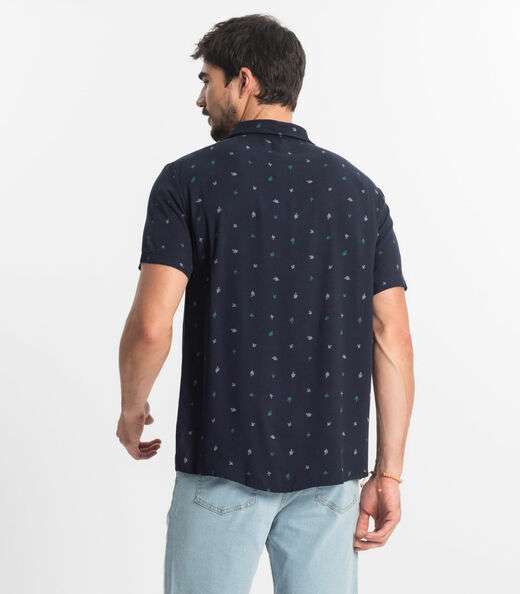 Camisa Masculina Viscose Diamentro Azul