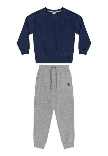 Conjunto Blusão e Calça Moletom Quimby Marrom