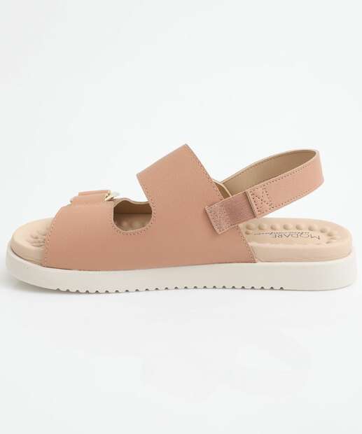 Sandália Flatform Feminina Fivela Modare Bege