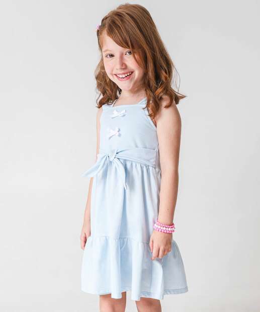 Image_Vestido Infantil Listrado Laço Marisa Tam 4 a 10 Azul