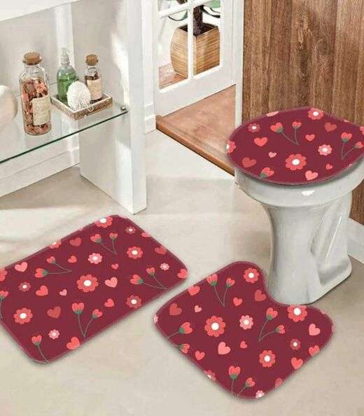 Image_Jogo De Tapetes Para Banheiro Wevans Vermelho