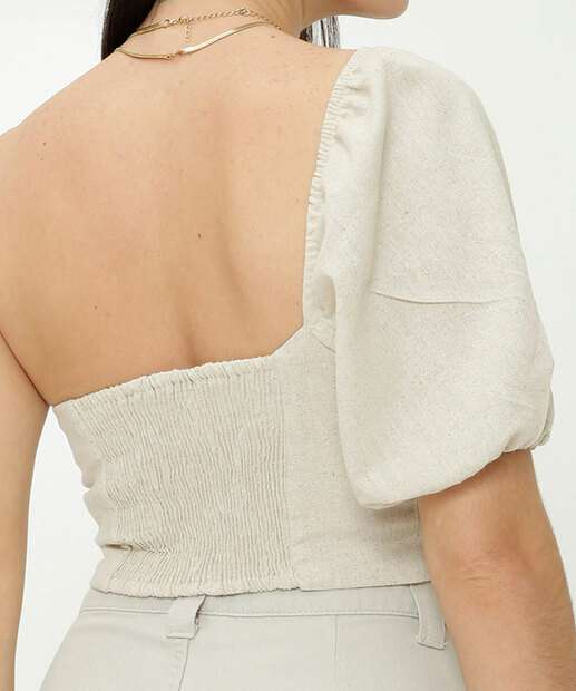 Blusa Cropped Feminina Ombro Só Bufante Marisa  