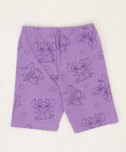 Bermuda Infantil Ciclista Stitch Disney Tam 4 a 10