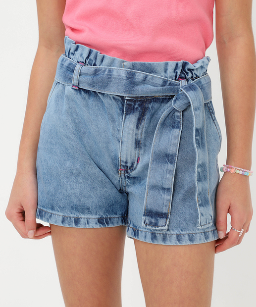 Shorts Infantil Jeans Tam 10 a 16 Jeans