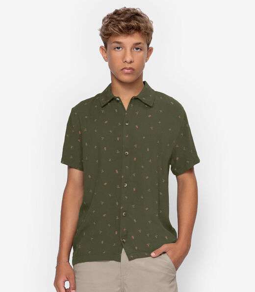 Image_Camisa Juvenil Em Viscose Masculina Minty Verde