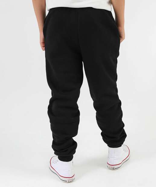 Calça Juvenil Moletom Mescla MR Tam 10 a 16 Preto