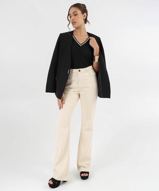 Blusa Feminina Manga Curta Marisa Preto