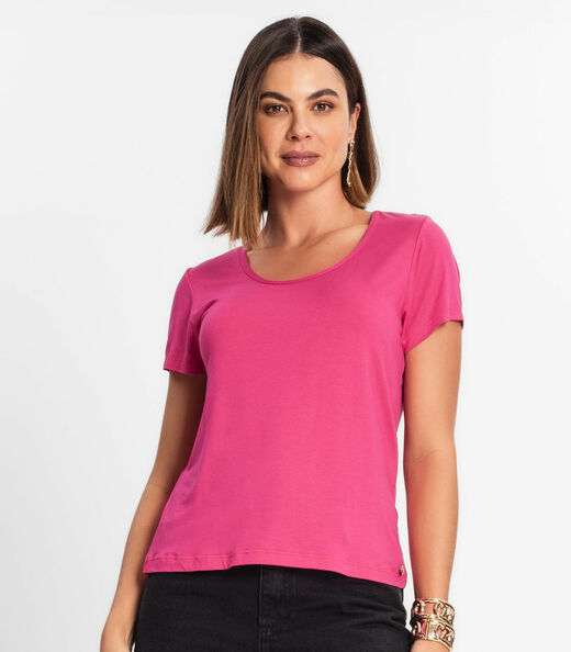 Blusa Feminina Básica Visco Tricot Rovitex Rosa
