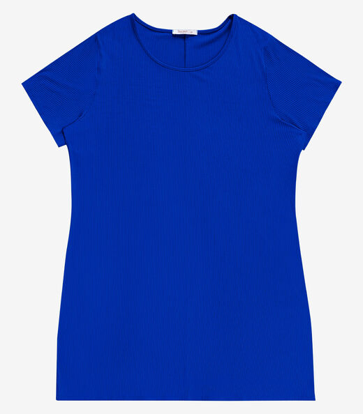 Image_Vestido Feminino Curto Canelado Plus Size Secret Azul
