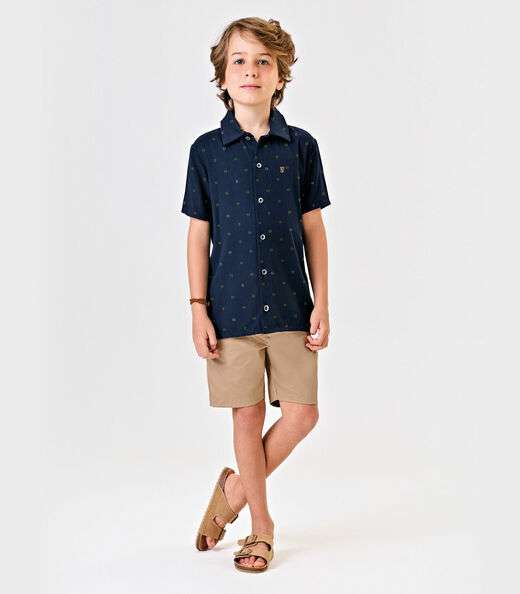 Conjunto Infantil Camisa Com Bermuda Trick Nick Azul