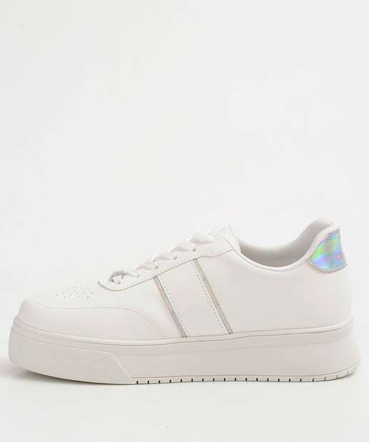 Tênis Casual Feminino Flatform Recorte Via Uno