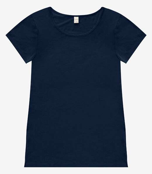 Blusa Básica Alongada Feminina Rovitex Azul