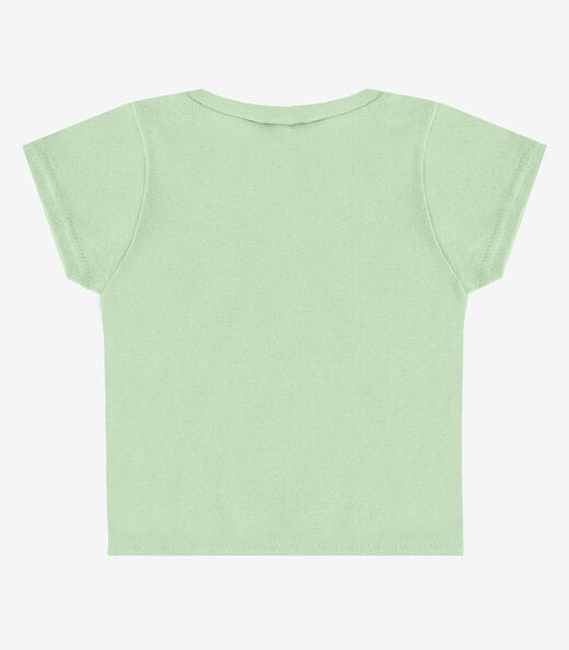 Blusa Básica Infantil Manga Curta Lisa Soletex Verde