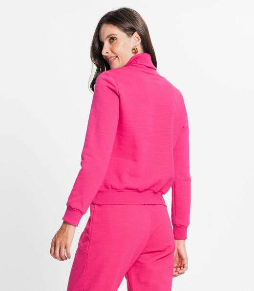 Blusão Feminino Em Moletom Rovitex Rosa