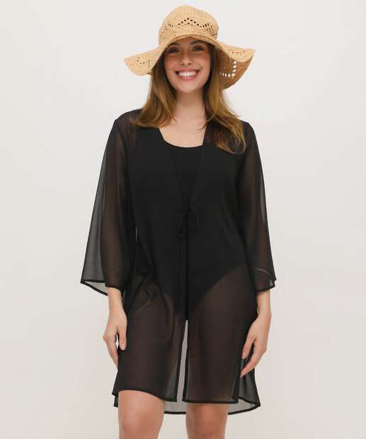 Kimono Saída De Praia Feminino Amarração Marisa