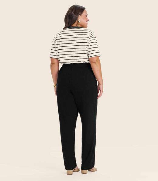 Calça Feminina Plus Size Em Molecotton Secret Glam Preto