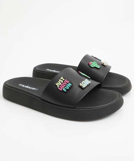 Chinelo Feminino Slide Moleca Preto