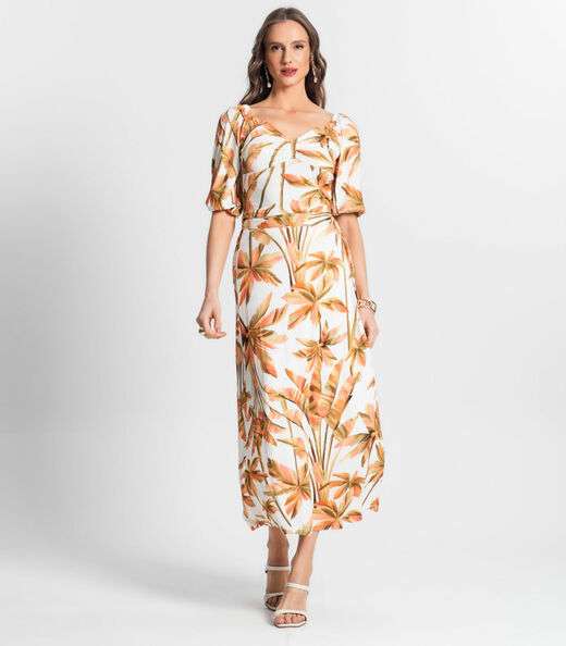 Image_Saia Midi Feminina Estampada Endless Bege