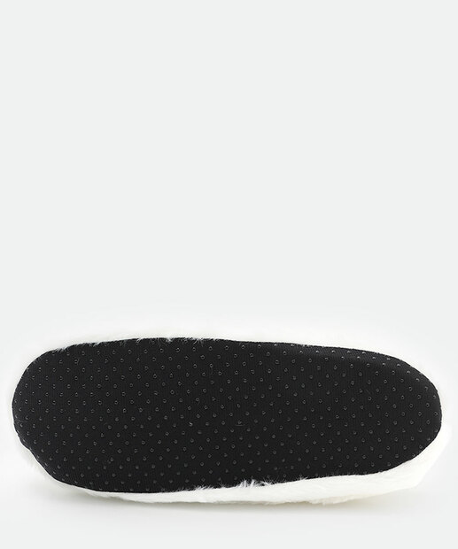 Pantufa Feminina Bordado Gato Orelhas Marisa Branco