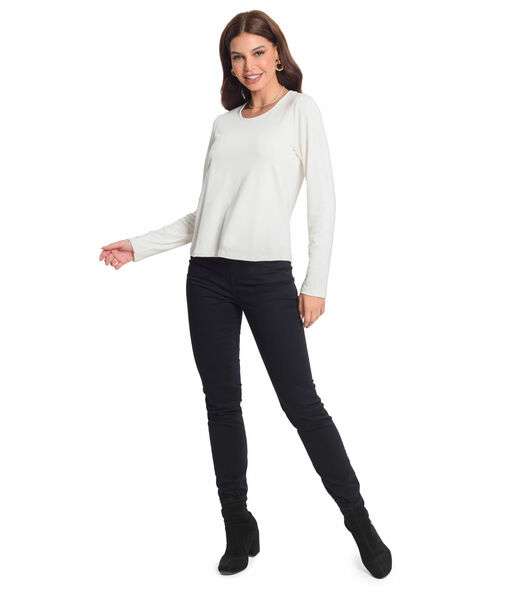 Blusa Manga Longa Feminina Básica Rovitex Bege