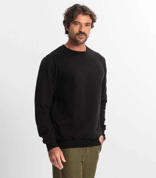 Blusão Masculino Plus Size Moletom Básico Diametro Preto