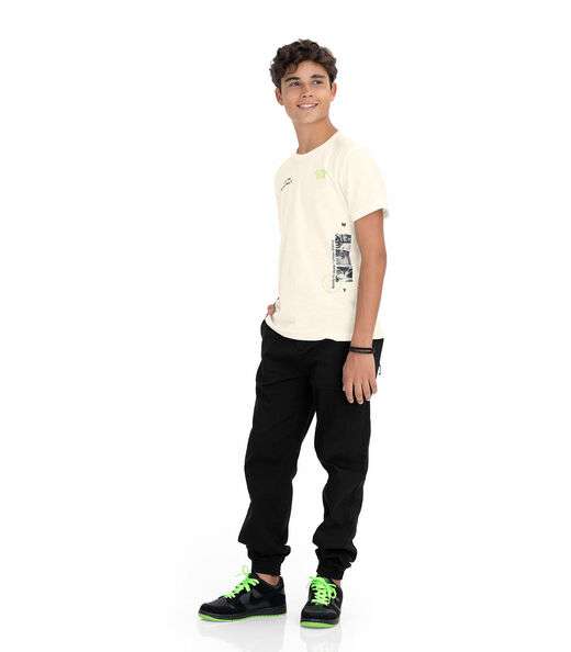 Calça Juvenil Masculina Em Sarja Minty Preto