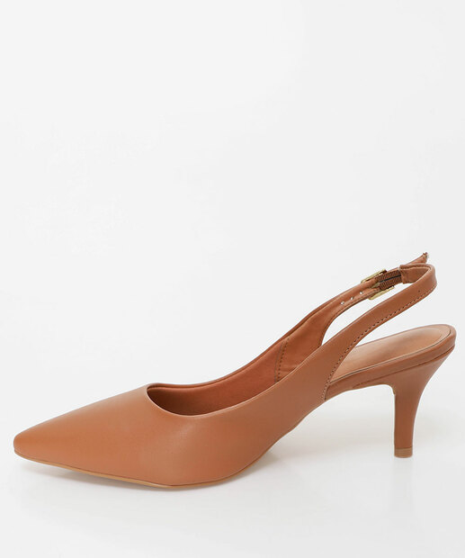 Scarpin Feminino Slingback Salto Fino Vizzano Marrom