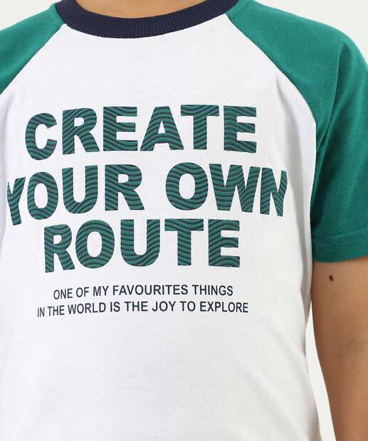 Camiseta Infantil Estampada MR Tam 4 a 10 Off White