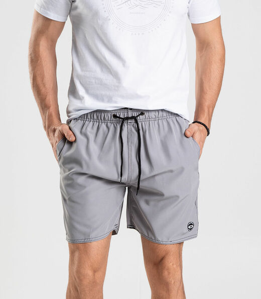 Bermuda Masculina Lisa De Microfibra Long Bong Cinza