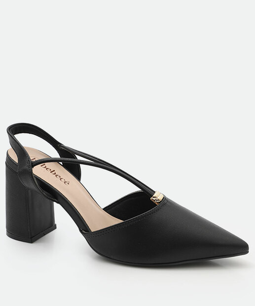 Image_Scarpin Feminino Slingback Salto Grosso Bebecê Preto