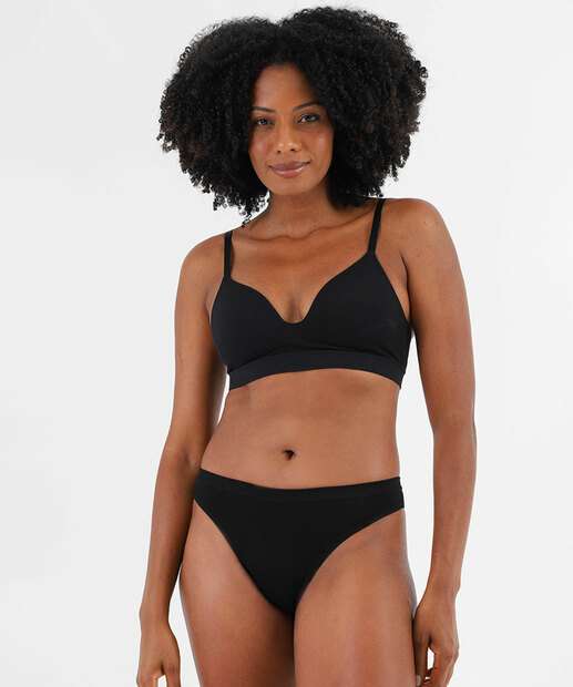 Sutiã Top Sem Costura Alongado Marisa Preto