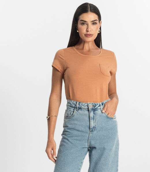 Image_Blusa Feminina Viscotorcion Com Bolso Rovitex Marrom