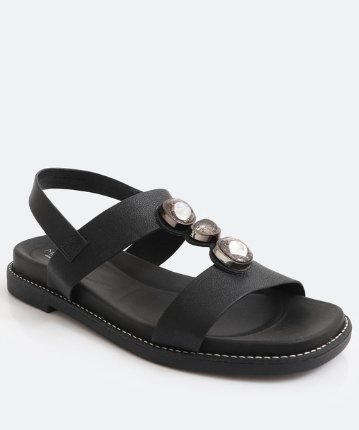 Image_Sandália Feminina Rasteira Pedras Modare Preto