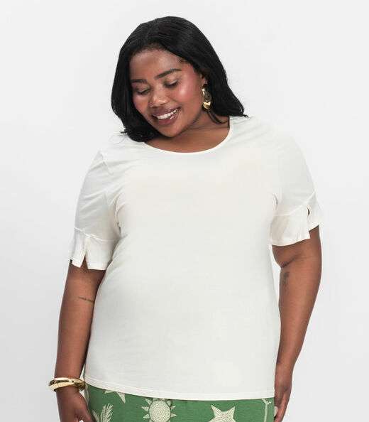 Blusa Plus Size Infinita Cor Rovitex Bege