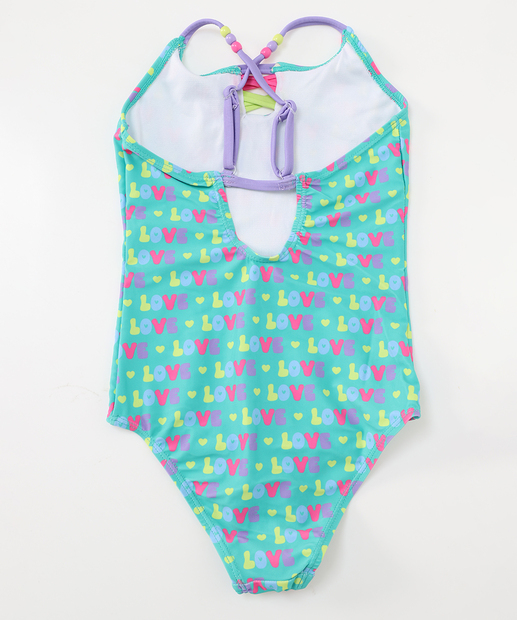 Maiô Infantil Babado Estampado Marisa Tam 4 a 10 Verde