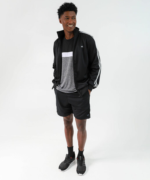 Jaqueta Masculina Esportiva Preta com Listras Marisa