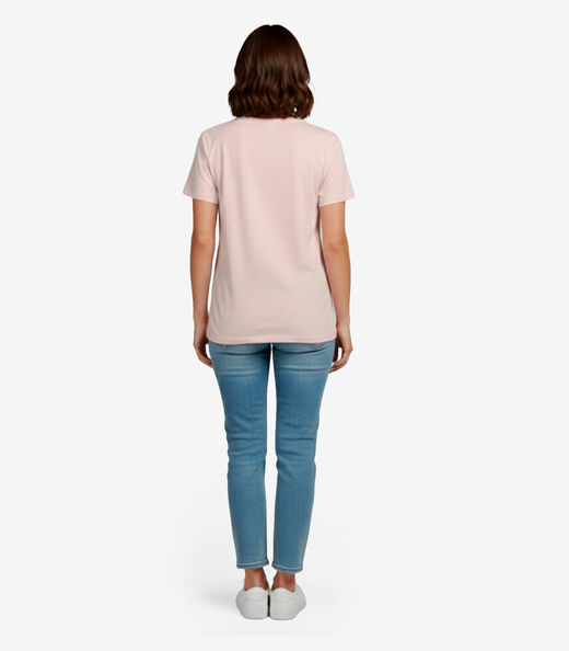 Blusa Feminina Manga Curta Infinita Cor Bege
