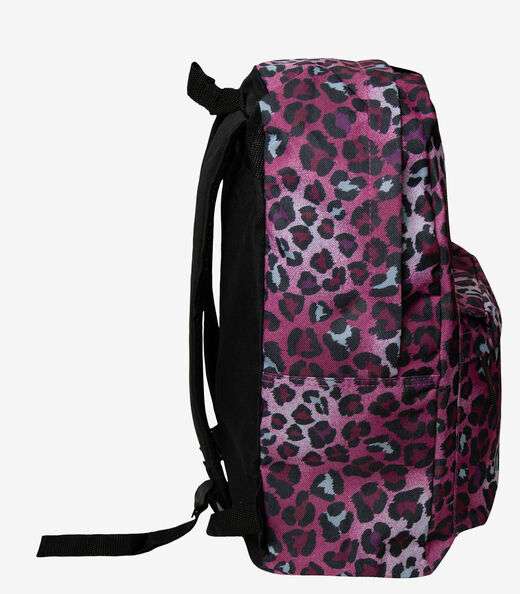 Mochila Escolar Estampa Animal Print Yins Rosa