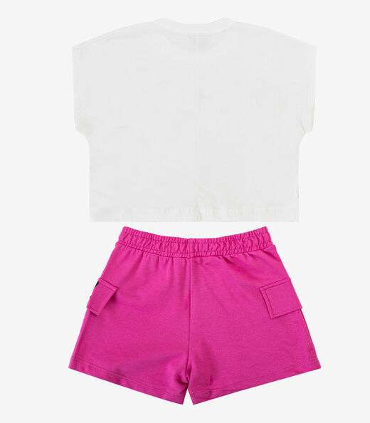 Conjunto Infantil Blusa Com Shorts Rovi Kids Bege