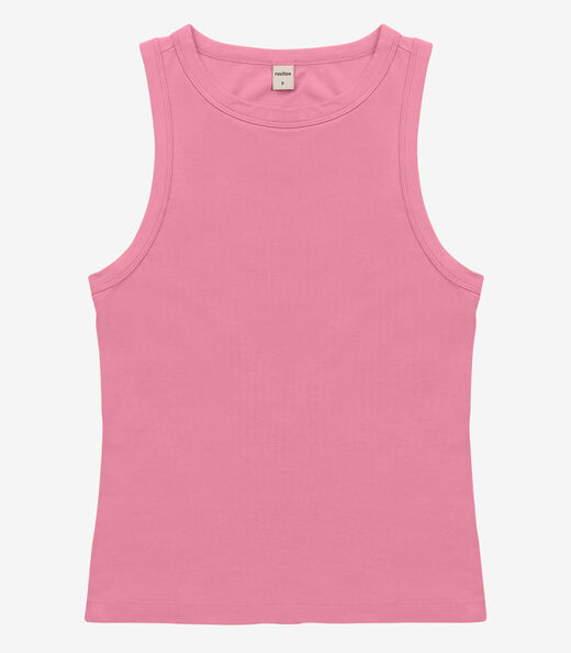 Regata Básica Feminina em Cotton Leve Rovitex Rosa