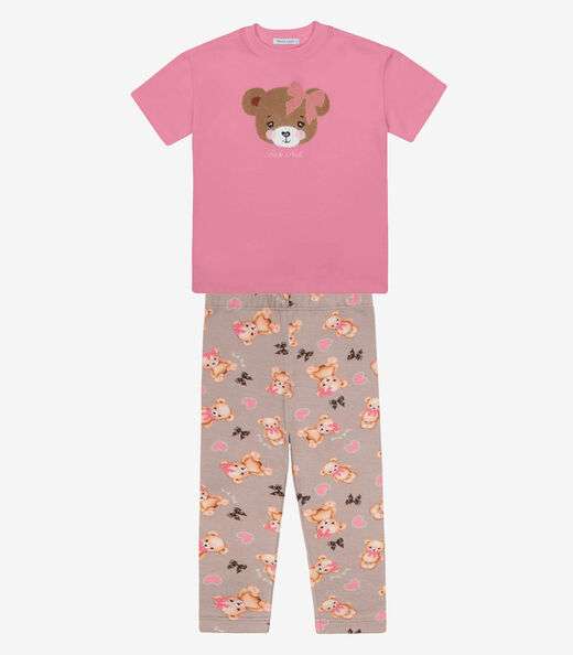 Conjunto Menina Blusa Com Legging Trick Nick Rosa