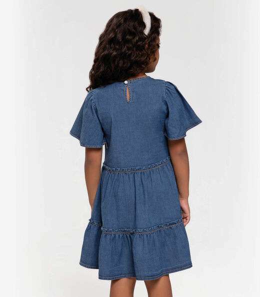 Vestido Jeans Infantil Trick Nick Azul