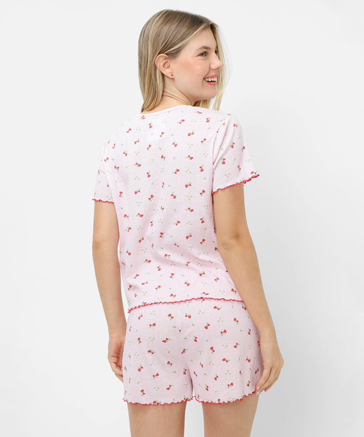 Pijama Feminino Estampa Morangos Marisa Rosa