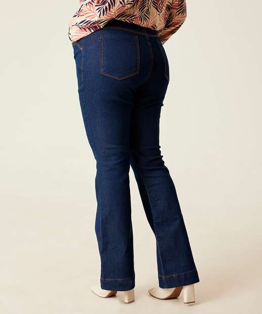 Calça Plus Size Feminina Jeans Flare