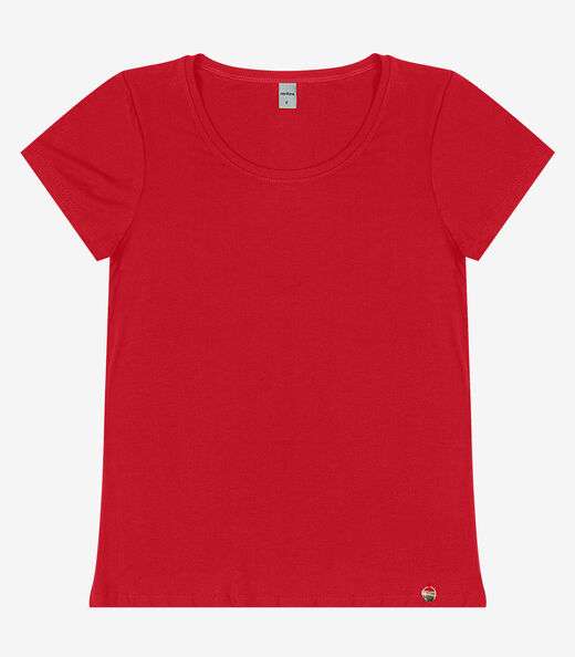 Blusa Feminina Viscotorcion Básica Rovitex Vermelho
